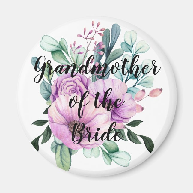 Personalized Grandmother of the Bride Groom Magnet (Front)