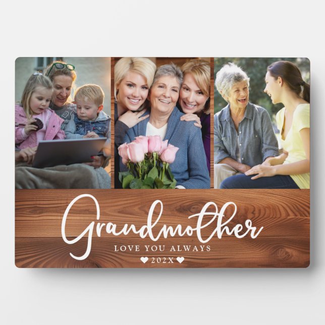 Personalized Grandmother Photo Collage Plaque (Front)