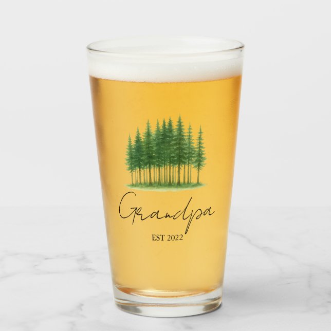 Personalized Grandpa Beer Glass – Established Year (Front Filled)