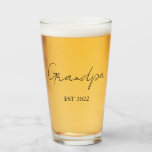 Personalized Grandpa Beer Glass – Established Year<br><div class="desc">Celebrate Grandpa’s special legacy with this classic personalized beer glass featuring custom text like “Grandpa Est. [Year]”. Perfect for Father’s Day, birthdays, or any occasion, this elegant glass lets Grandpa raise a toast in style! Made from high-quality glass, this sturdy beer cup is ideal for enjoying his favourite brew at...</div>
