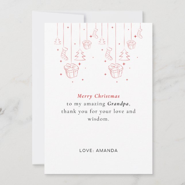 Personalized Grandpa Christmas Card (Front)