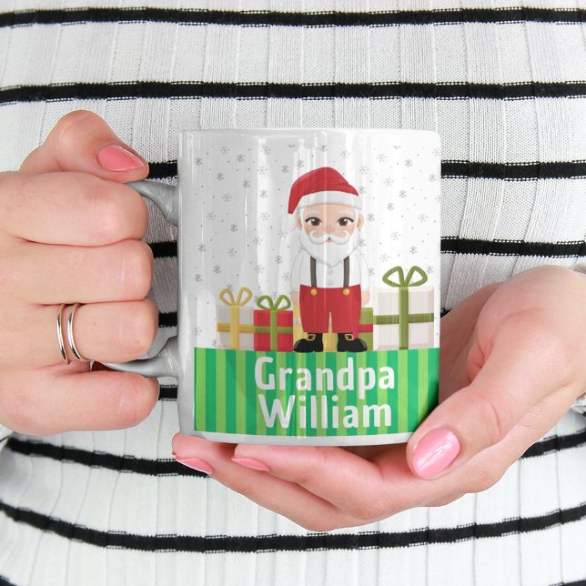 Personalized Grandpa Christmas Gift Snowy Holiday Coffee Mug (Creator Uploaded)