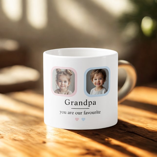 Personalized Grandpa Espresso Cup with 1 Grandkid  (Creator Uploaded)