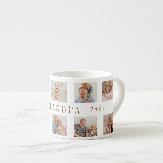 Personalized Grandpa Espresso Mug | Custom Photos (Front Right)