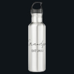 Personalized “Grandpa Est. [Year]” Water Bottle<br><div class="desc">Celebrate the year he became a grandpa with this custom “Grandpa Est. [Year]” water bottle, the perfect blend of sentimental and practical. Whether he’s a first-time grandpa or a seasoned pro, this sleek and durable bottle makes a thoughtful gift he’ll use and appreciate every day. 💧 Features: Personalized with the...</div>