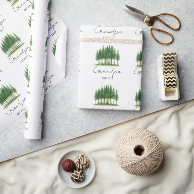 Personalized “Grandpa Est. [Year]” Wrapping Paper (Crafts)