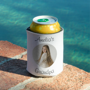 Personalized Grandpa Gift – Grandchild Face -  Can Cooler