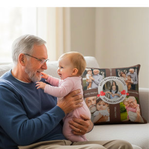 Personalized Grandpa & Granddaughter Photo Throw Pillow