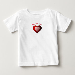 Personalized Grandpa in my heart Baby T-Shirt