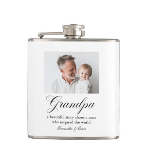 Personalized Grandpa Photo   Custom Grandfather  Hip Flask