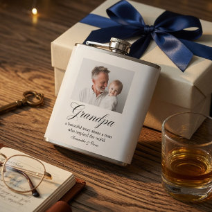 Personalized Grandpa Photo   Custom Grandfather  Hip Flask
