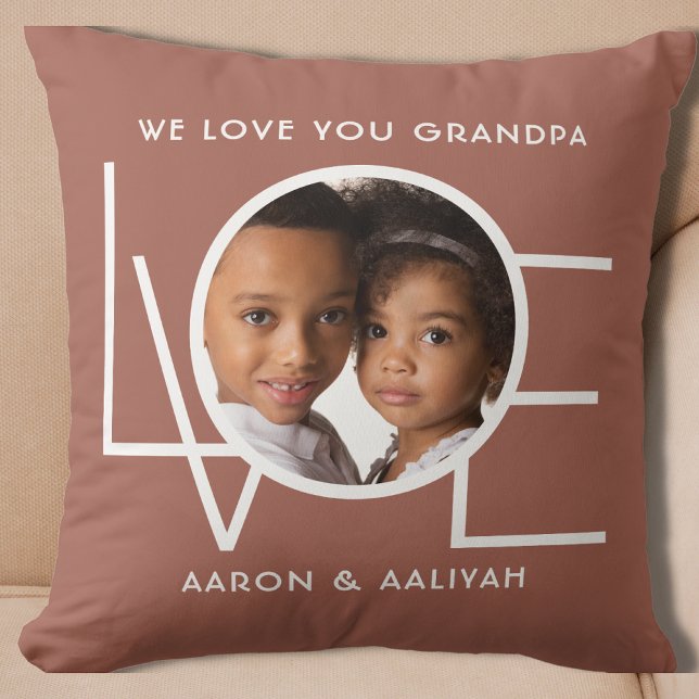 Personalized Grandpa Photo Throw Pillow (Creator Uploaded)