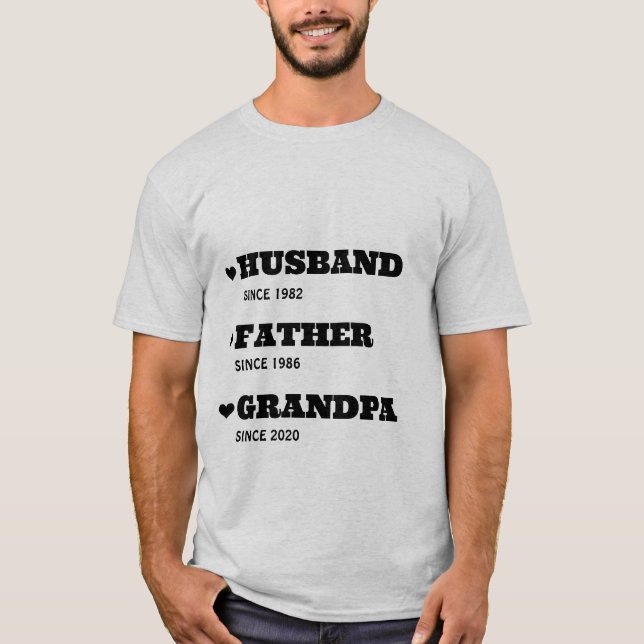 Personalized Grandpa Shirt with Dates  (Front)