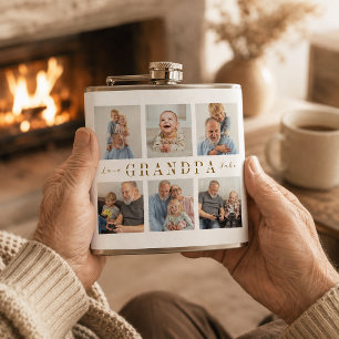 Personalized Grandpa Vinyl Wrapped Flask