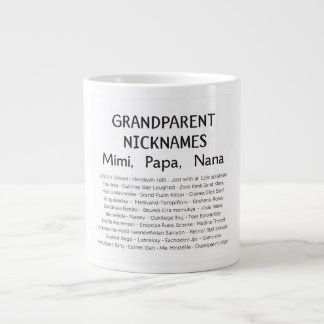 Personalized Grandparent Nicknames Print | Mimi, P Large Coffee Mug