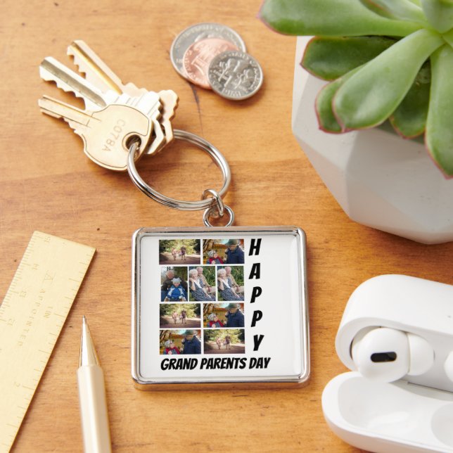 Personalized Grandparents Day 9  Photo Collage  Keychain (Desk)