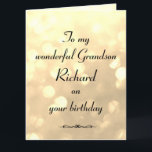 Personalized Grandson Birthday Card<br><div class="desc">Stylish personalized Birthday Greeting Card for Grandson.</div>