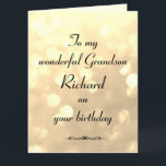 Personalized Grandson Birthday Card<br><div class="desc">Stylish personalized Birthday Greeting Card for Grandson.</div>