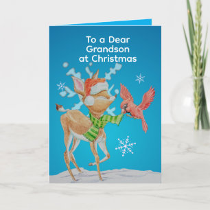Personalized Grandsons Christmas Card