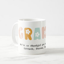 Personalized Granny Floral Pastel Colours Grandma