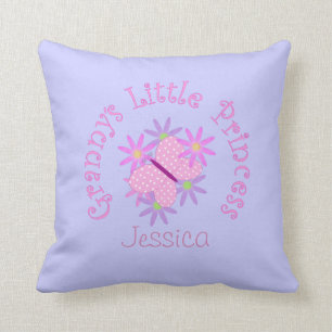 Personalized: Grannys Little Princess Throw Pillow