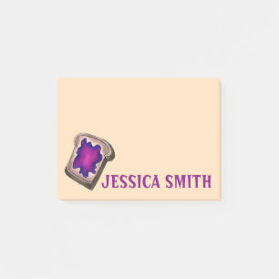 Personalized Grape Jam Jelly Toast Foodie Post Its Post-it Notes