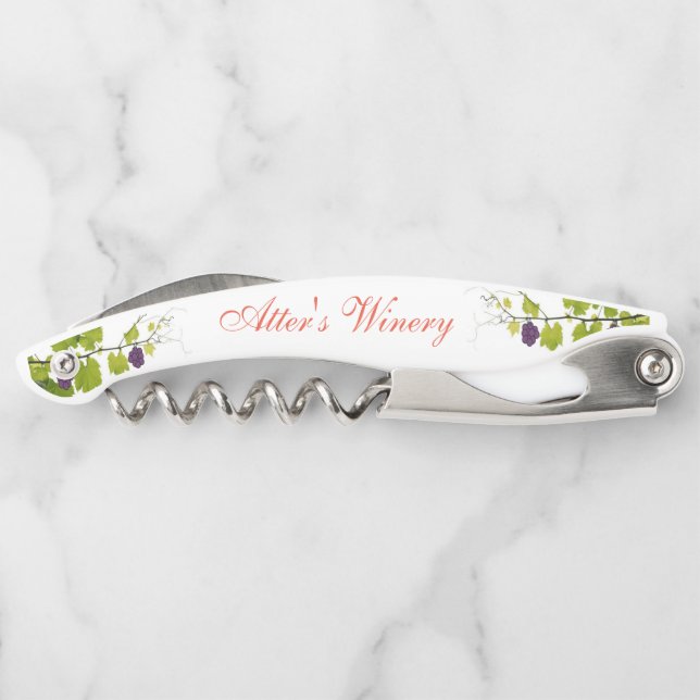 "Personalized" Grapes on the Vine Corkscrew (Back)