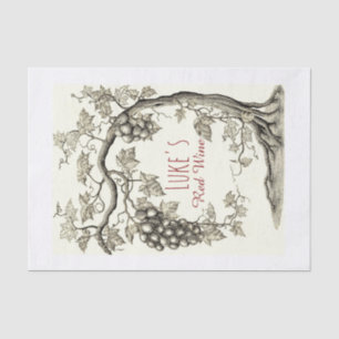 Personalized Grapevine Red Wine Tree Tissue Paper