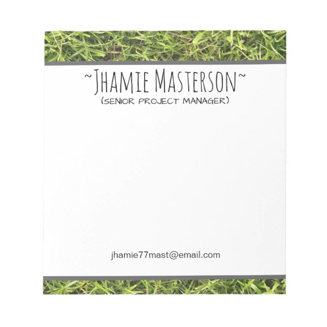 Personalized Grassy Notepad (Front)
