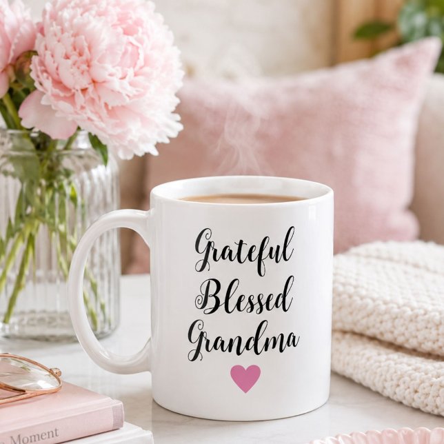 Personalized Grateful Blessed Grandma Coffee Mug (Creator Uploaded)