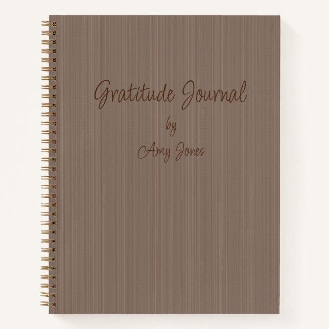 Personalized Gratitude Journal Brown (Front)
