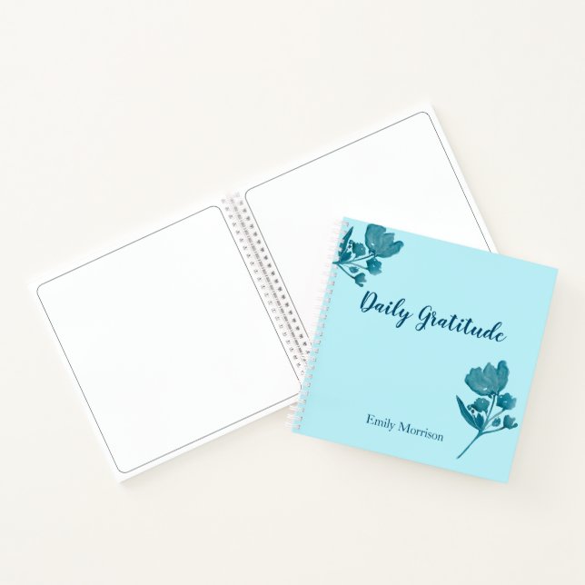 Personalized Gratitude Journal Dusty Blue (Inside)