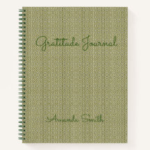 Personalized Gratitude Journal, Green Notebook