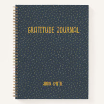 Personalized Gratitude Journal, Grey With Gold 