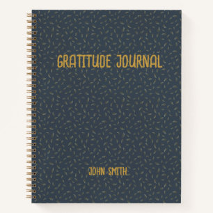 Personalized Gratitude Journal, Grey With Gold  Notebook
