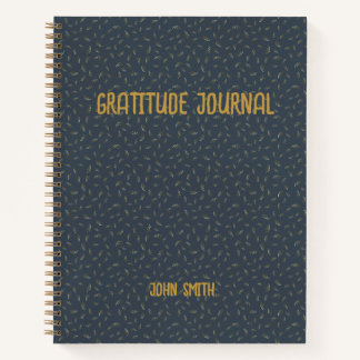 Personalized Gratitude Journal, Grey With Gold  Notebook