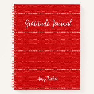 Personalized Gratitude Journal in Red Colour