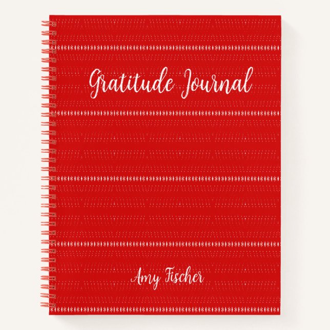 Personalized Gratitude Journal in Red Colour (Front)