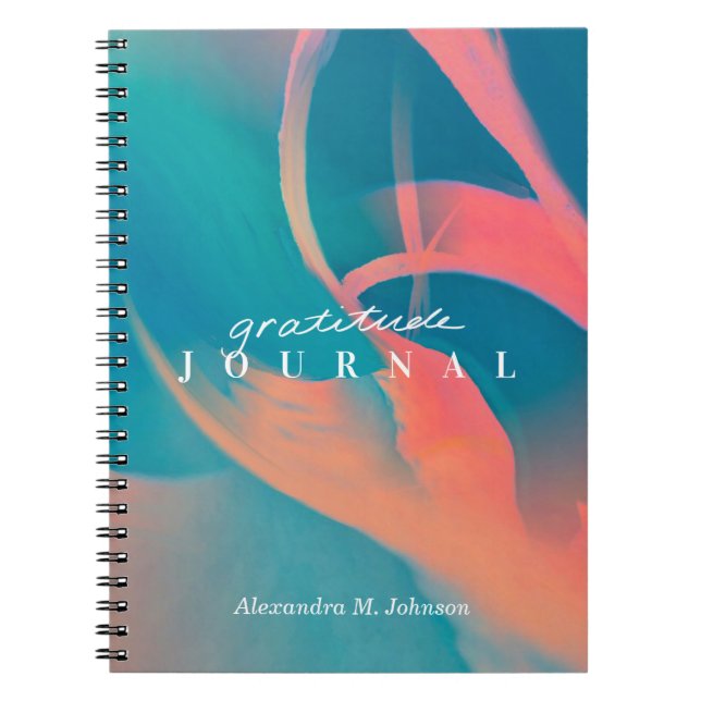Personalized Gratitude Journal Neon Modern Trendy (Front)