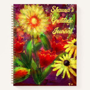 Personalized Gratitude Journal w/Floral Abstract