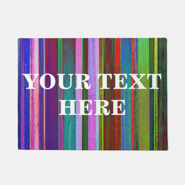 Personalized Gray Bamboo Wood Doormat (Front)