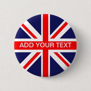 Personalized Great Britain Flag 2 Inch Round Button