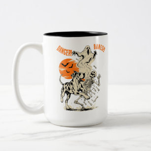 Personalized Great Dane Danger Halloween Two-Tone Coffee Mug