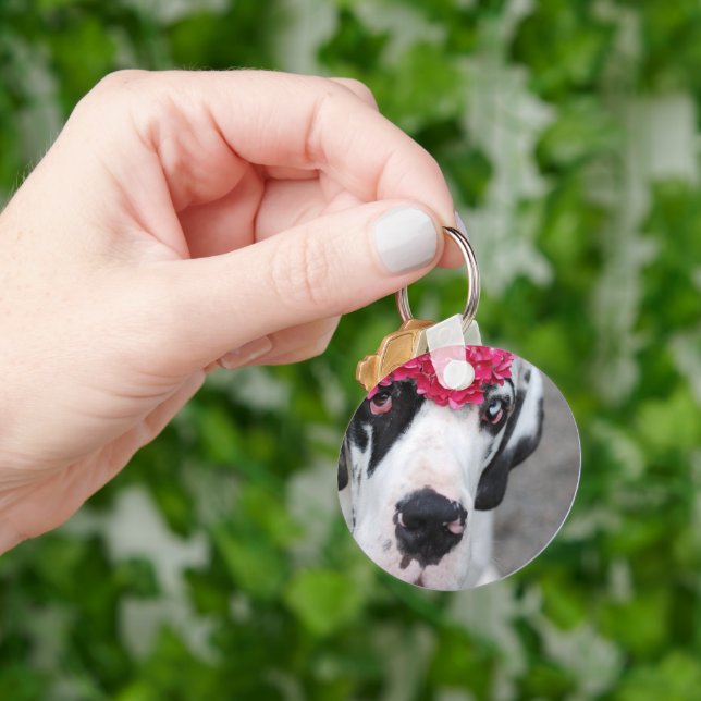 Personalized Great Dane – Minimalist  Keychain (Hand)