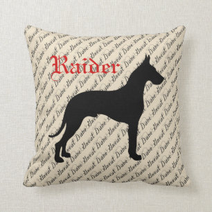 Personalized Great Dane Throw Pillow