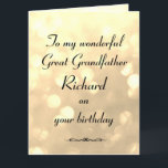 Personalized Great Grandfather Birthday Card<br><div class="desc">Stylish personalized Birthday Greeting Card for Great Grandfather</div>