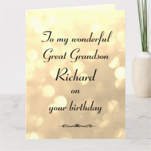 Personalized Great Grandson Birthday Card