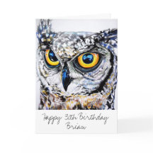 Personalized Great Horned Owl Happy Birthday Age