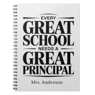 Personalized Great Principal Appreciation Gift Notebook