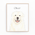 Personalized Great Pyrenees Dog Art Photo Print<br><div class="desc">I am in love with this beautifully detailed watercolor illustration of a great pyrenees! Personalize these art prints with your name or monogram to compliment your decor and change fonts by selecting the "edit using design tool" option at personalization. Shop the rest of my collection for the sweetest housewarming, bridal...</div>